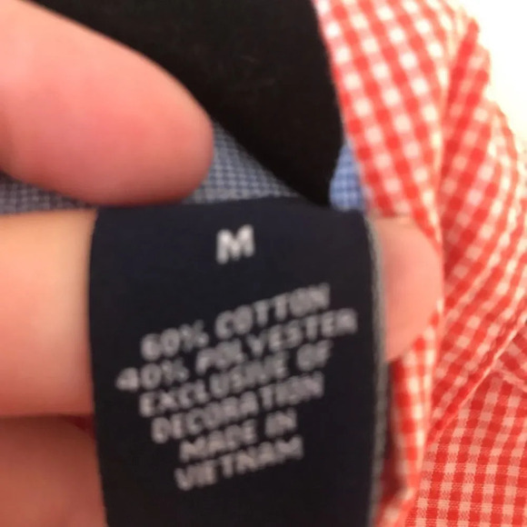 Chaps Easy Care Orange Gingham Long Sleeve Men’s Medium Vols UT‎ Fall Photoshoot - Picture 8 of 8